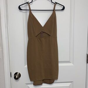 Solemio Tan Bodycon Dress